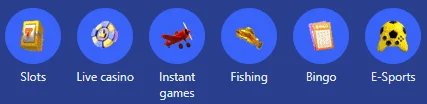 Main navigation shown after sign in with casino, sports and promotions links