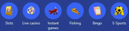 Mobile quick navigation bar with casino, sports and promotions tabs