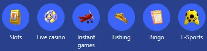 Phone view of the quick navigation bar leading to instant games